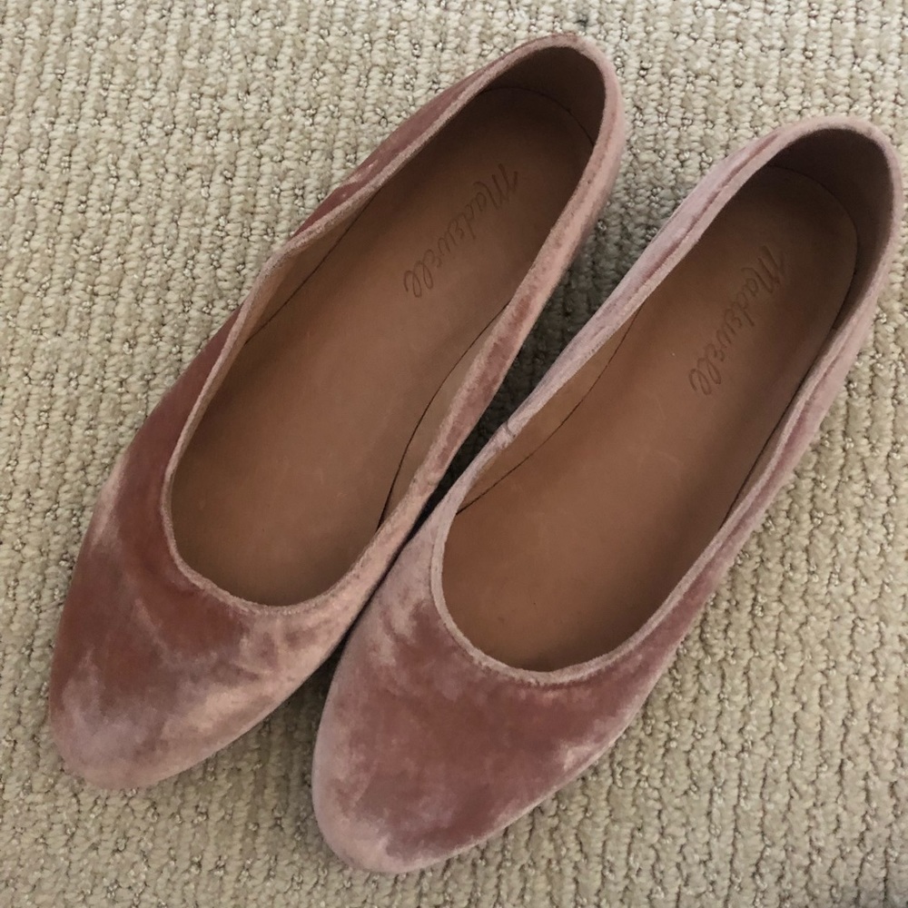Madewell Pink Velvet Flats